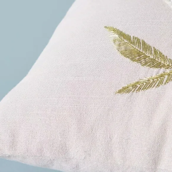 Karen Nicol Embroidered Wintertime Pillow